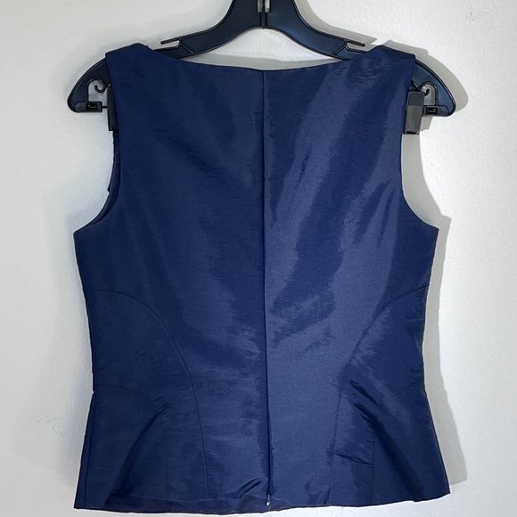 Dark Navy Taffeta 2-piece evening gown - Picture 2 of 6